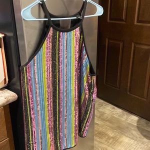 Sequin racer back tank top